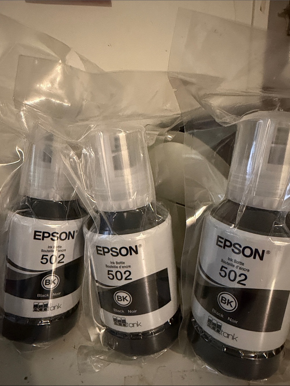 Epson Black 502 Ink Bottles Trio